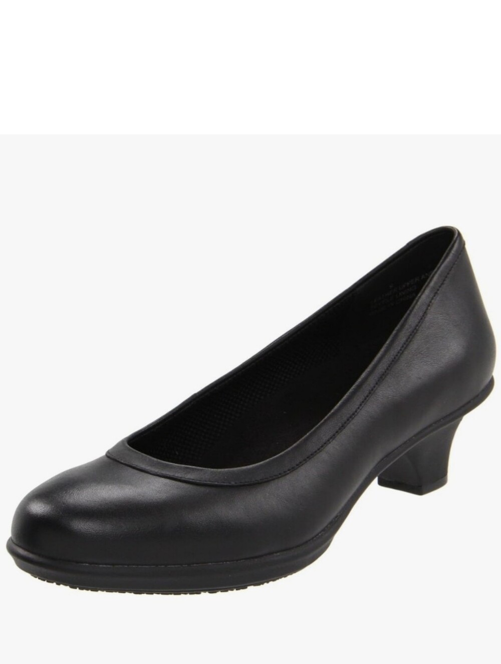 CROCS Grace Heel Leather Women's Black Low Pump Safety Slip-Resistant Shoes 7.5